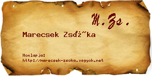 Marecsek Zsóka névjegykártya